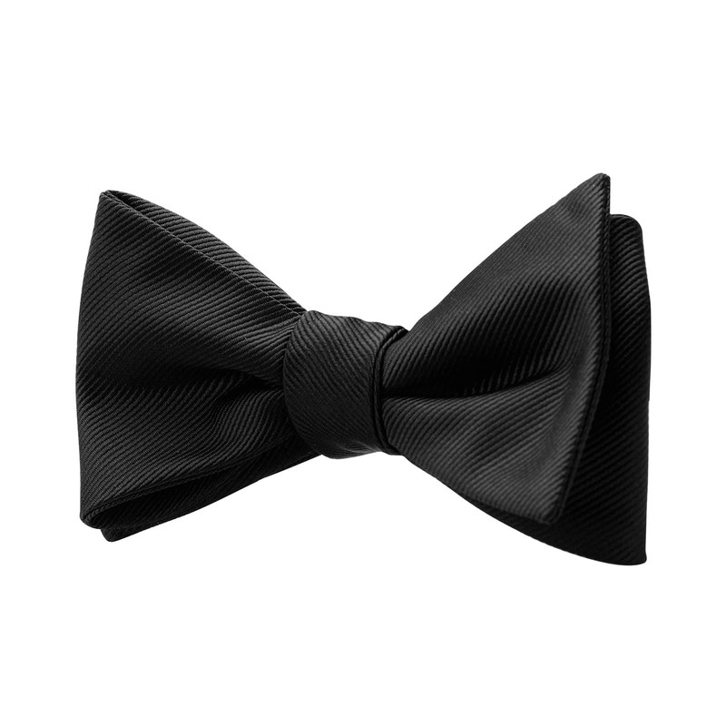 PenSee Mens Exquisite Woven Silk Self Bowtie Solid Plain Bow