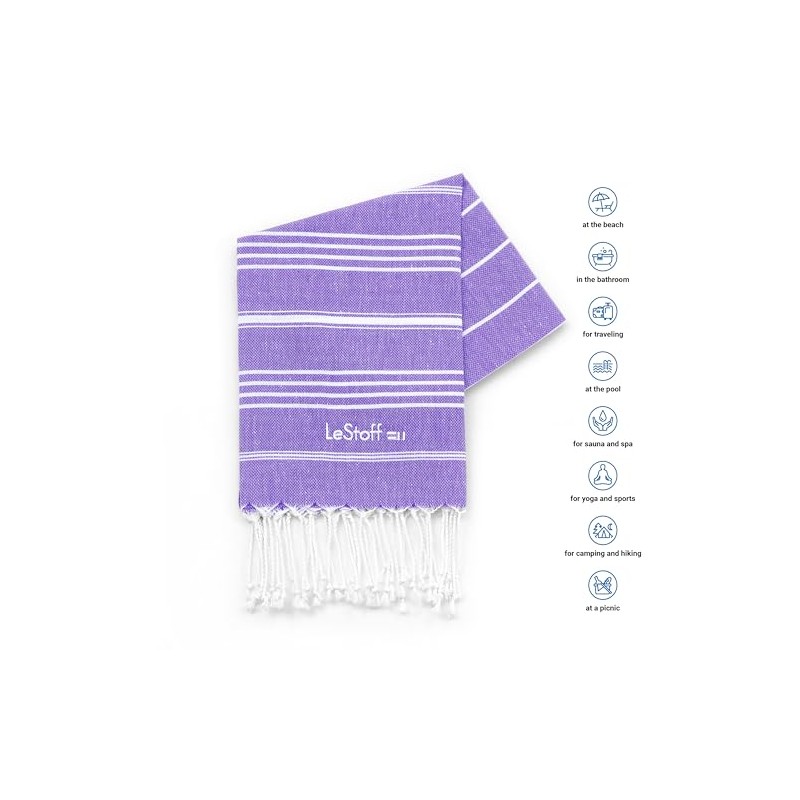 LeStoff Premium Hammam Towel - 100% Organic Cotton - Pre-washed