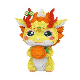 HONLANCH Animal Orange Dragon Micro Building Blocks Set（13500PCS 40cm High Series） Gift for Adults and Kids