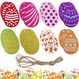 KIKISML 24 PCS Easter Eggs Ornament, Easter Gift Hang Tags Easter Tree Hanging Decorations DIY Crafts for Easter Party Favors