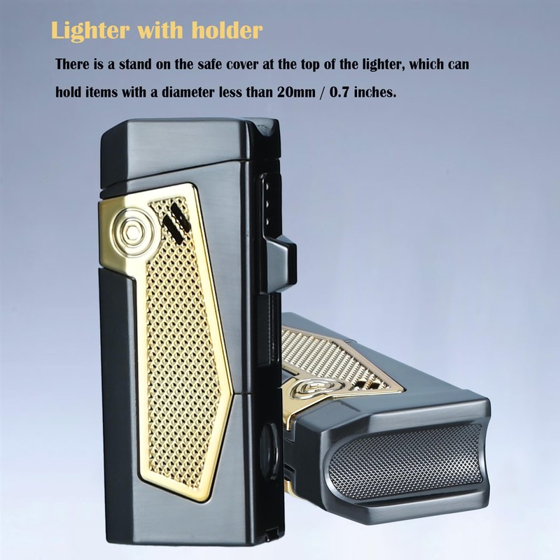 Reetsing 4 Torch Jet Flame Lighter with Punch & Holder