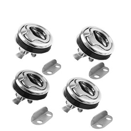 WJSKDQ 4PCS Flush Pull Latch 1.5" Handle Lift Slam Latch for Boat Deck Door Locker Hatch Cabinet Hardware Marine Hatch Latch Lock Silver