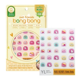 Bonbong Friends Nail Friends Bonbong Stick-on nail polish for kids ages 3 to 7, happy unicorn, 1 piece / 봉봉프렌즈 네일프랜즈봉봉 3~7세 키즈용 붙이는 매니큐어, 해피유니콘, 1개