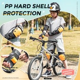 ROCKBROS Kids Knee Pad Protective Gear Set Elbow Pads Guards for Cycling Roller Skates BMX Bike Skateboard Inline Skatings Scooter Riding Sports