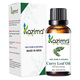 KAZIMA Curry Leaf Essential Oil - 100% Pure, Natural & Undiluted Oil for Skin Care & Hair Care, 15 ml