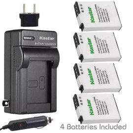 For Nikon EN-EL12 Battery or Travel Charger for Nikon Coolpix S9300 S9400 S9500 S9600 A900 - 1 Travel Charger + 4 Batteries