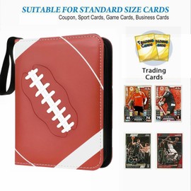 900 Pockets Trading Card Binder, Football Card Binder Album, Rugby Card Collector Album, PU Leather Card Collector Folder for MTG, Game Cards, Sports Cards (Football)