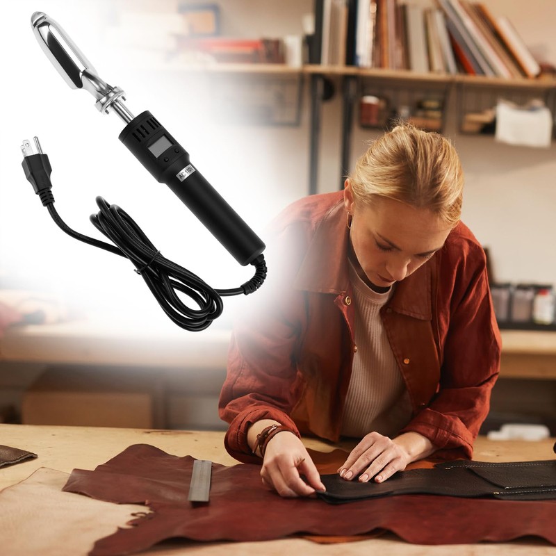 QWORK Electric Leather Iron, 80W Mini Iron with Adjustable 50~300°C