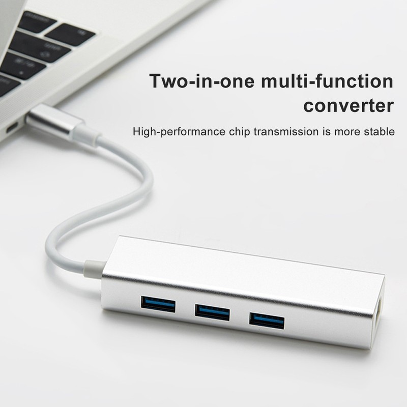 USB 3.0 to Ethernet Adapter with 3 Ports HUB Type
