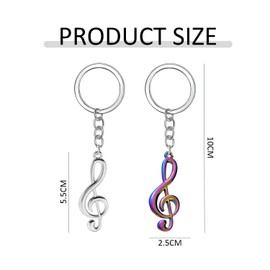 2 Pieces Music Note Keychains, Creative Metal Keychains, Travel Bag Pendants, Key Accessories, Gifts For Music Lovers, silver, Unit size, Modern