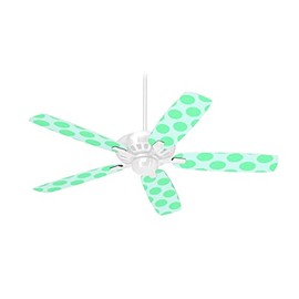 Kearas Polka Dots Green On Green - Ceiling Fan Skin Kit fits most 42 inch fans (FAN and BLADES SOLD SEPARATELY)