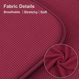 Shinnwa Dining Chair Cushions 2 Pack, Non Slip Indoor Chair Pads, U-Shaped Kitchen Seat Cushions, Set of 2, 15 x 16 Inches, Burgundy