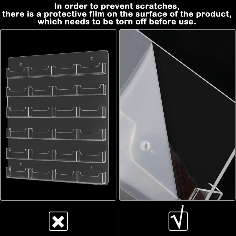 24 Pockets Business Card Holder Wall Mount Rack Card Display