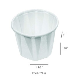 Genpak F075 Squat Paper Portion Cup.75oz, White, Bag of 250 (Case of 20 Bags)