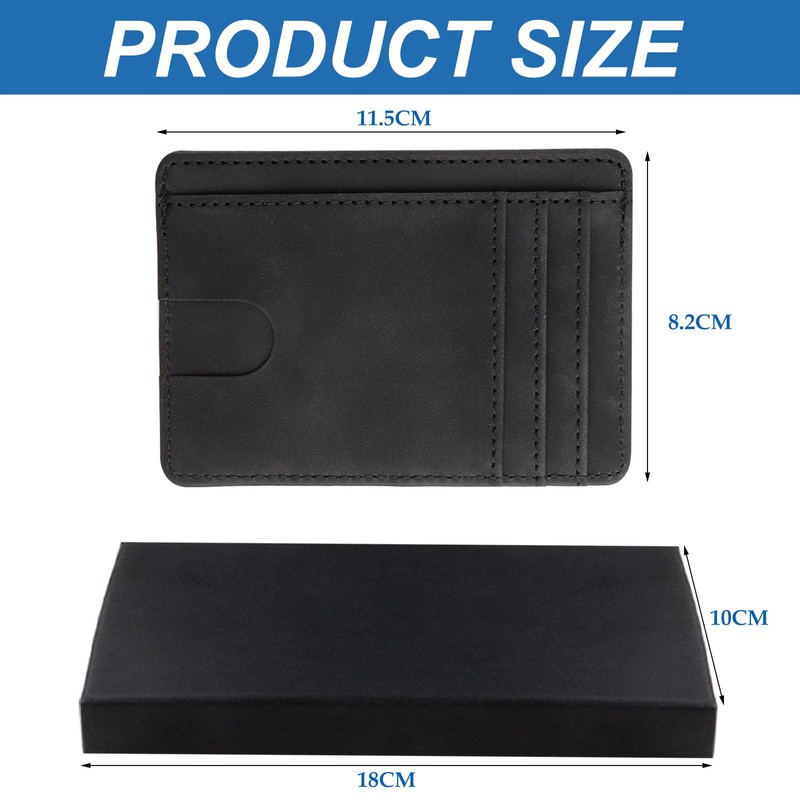 DXLing Leather Mini Wallet Credit Card Holder for Men, Card