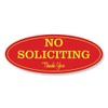 Oval No Soliciting Sign (Red / Yellow) - Small