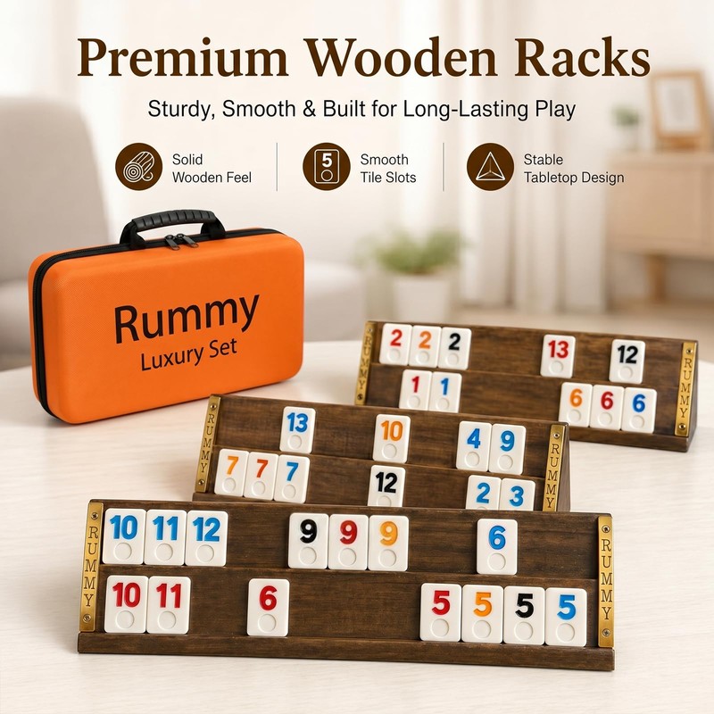 HOROW Rummy Cube Game Set 4 Player Edition, with 4