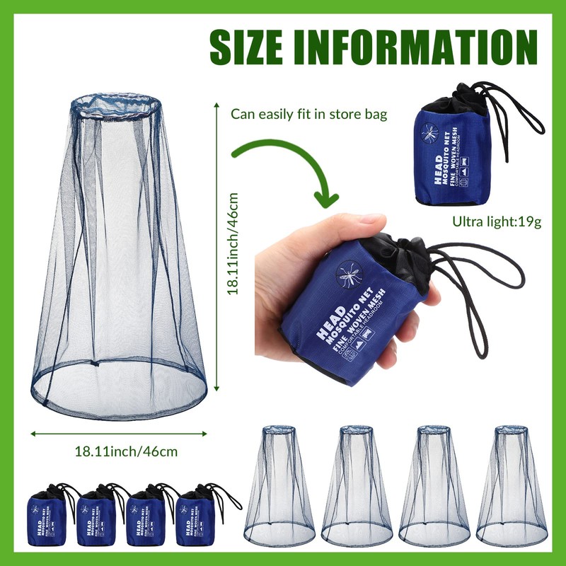 HESTYA 4 Pack Mosquito Net Face Mesh Protecting Net for