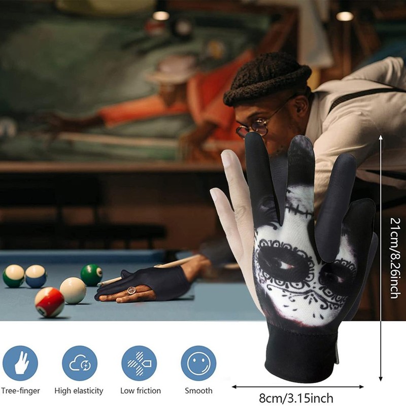 3 Fingers Billiard Gloves for Men Women Elastic Nonslip Wear