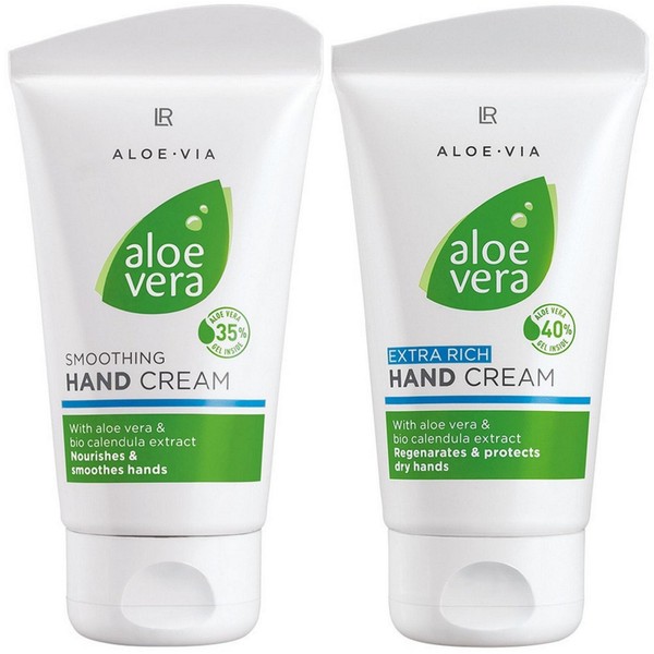 LR Aloe Via Aloe Vera Hand Cream Set (75 ml Gentle Hand Cream & 75 ml Rich Hand Cream)