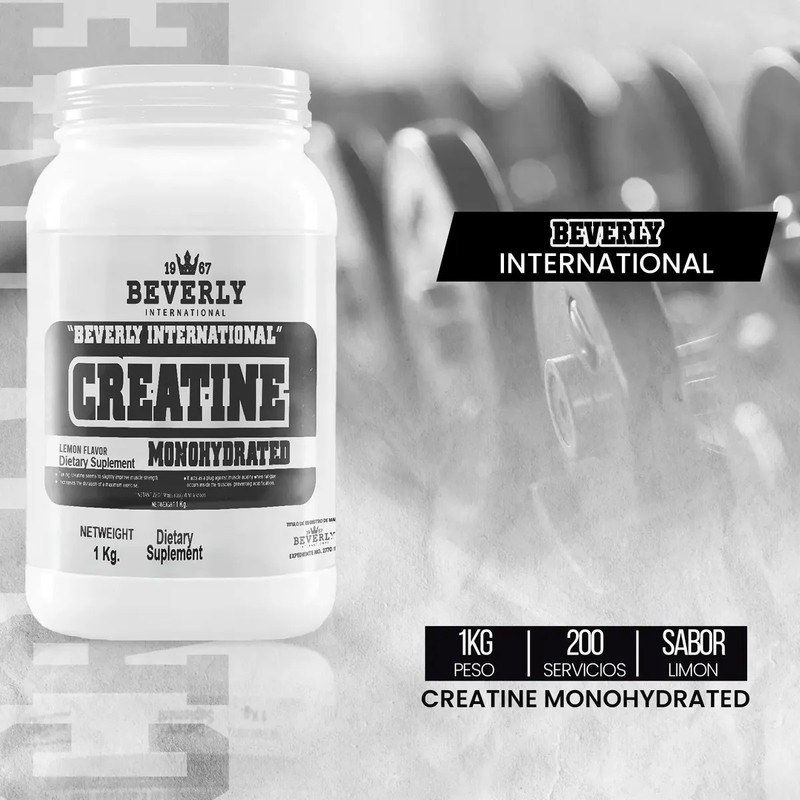 Creatina Monohidratada Beverly 1kg 200 Servicios En Polvo
