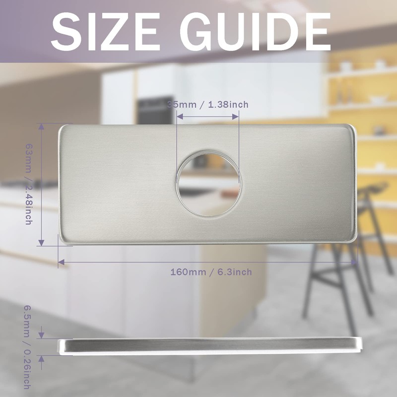 Litoexpe 6 Inch Sink Hole Cover Faucet Deck Plate for