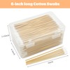 500pcs Pointed Cotton Swabs with Storage Case, 6 inch Precision