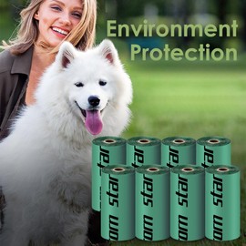 Compostable bag leak proof dog poop bag - easy to open and tear, odorless dog pet feces bag made of corn starch, pet poop bag PE bag roll, dog feces bag, cat sand bag, cat feces bag, dog supplies