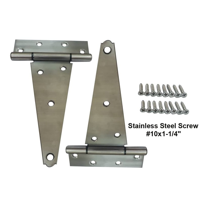 QCAA Stainless Steel Extra Heavy Tee Hinge, (2pack(8"), Stainless Steel)