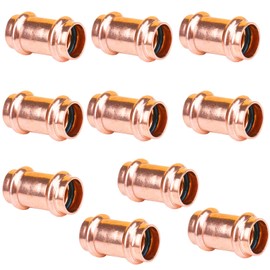 WHK 10 PackS 3/4" Press Propress x 3/4" Copper coupling Adater Fittings Connect From Cooper to Cooper Pipe(Lead-Free,No Stop)