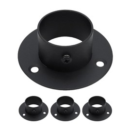 Antrader Stainless Steel Heavy Duty Closet Rod Holder,4Pcs Closet Rod Flange Flange Rod Holder Closet Pole Shower Curtain Rod Pole End Supports Sockets Flange for Diameter 1.5 inch (38mm) Steel Pipe