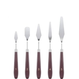 FUPUALL 5 Pieces Painting Knives Stainless Steel Spatula Palette Knife Oil Painting Accessories Color Mixing Set for Oil, Canvas, Acrylic Painting