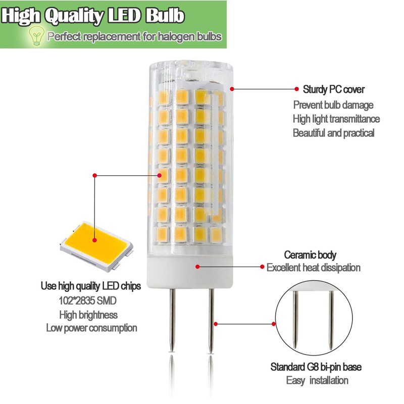 G8 LED Bulb Dimmable 7W Equivalent to G8 Halogen Bulb