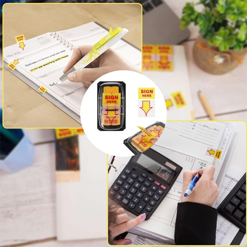 200 Pcs Sign Here Stickers, Post It Tabs, Post It