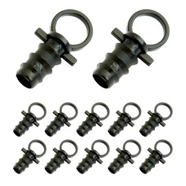 OFXDD Drip Irrigation Fittings 0.63 Inches - Plastic End Plugs for Drip Tubing - End Caps, Black, 12 Pcs