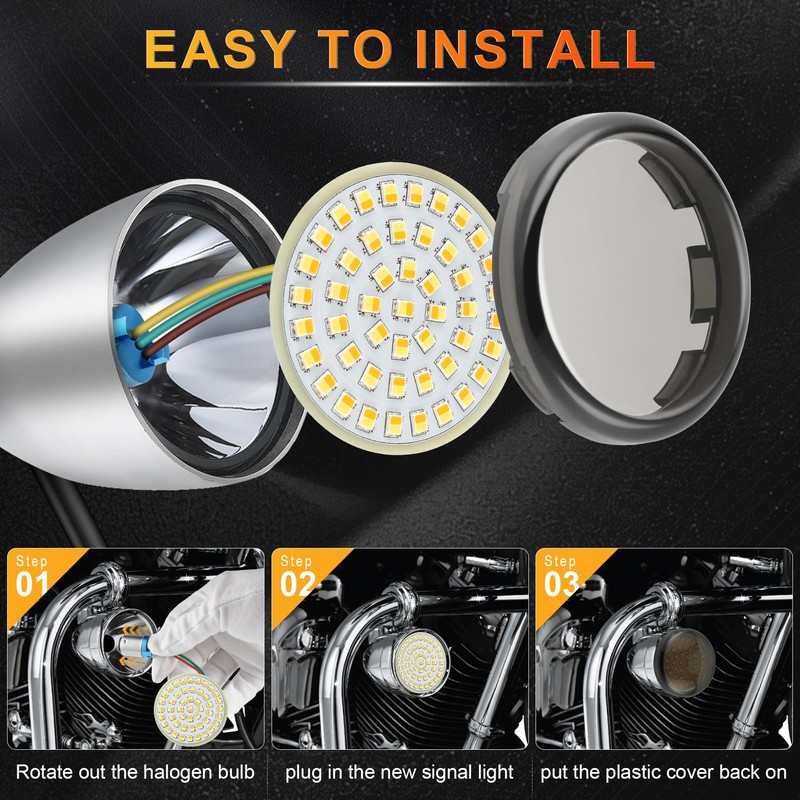 LivTee Extremely Bright Front Turn Signals & Running Switchback LED