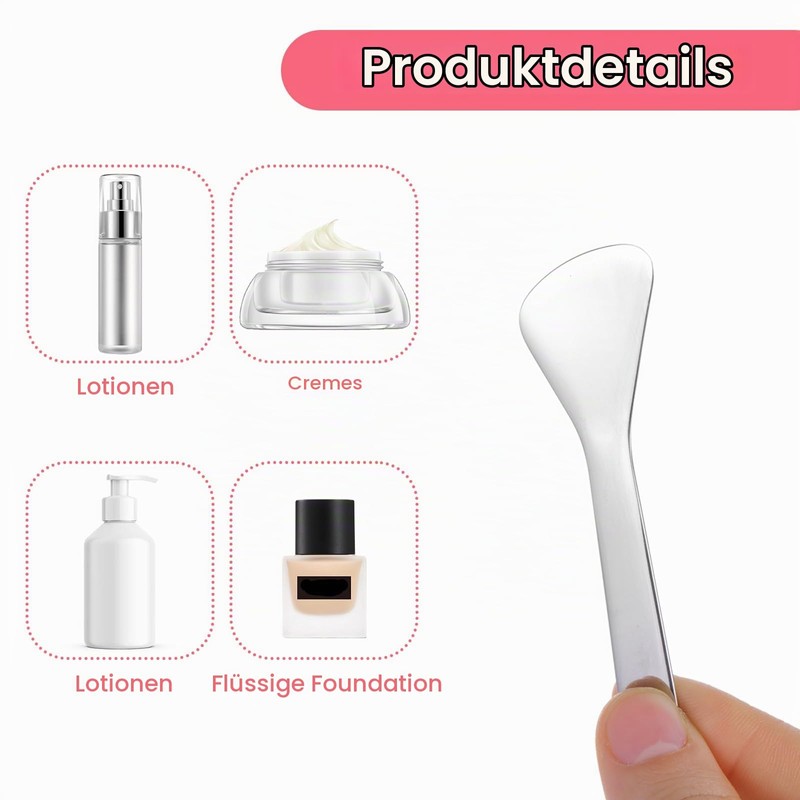 Pack of 2 Cream Spatulas Cosmetic Metal Cosmetic Spoons Reusable