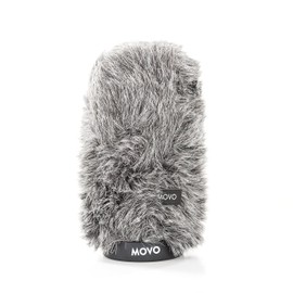 Movo WS-G140 Furry Rigid Windscreen for Microphones 18-23mm in Diameter and up to 6.3" (16cm) Long - Dark Gray