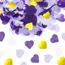 10000Pcs Purple and White Heart Shaped Biodegradable Paper Confetti, Wedding Confetti Red Biodegradable, Romantic Birthday Ball Decoration for Weddings, Anniversary, Valentines, Baby Shower