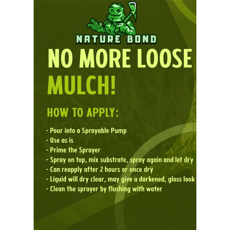 Nature Bond-1 Gallon- 128oz, Mulch Glue, Great for Mulch, Sand,Straw,