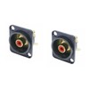 (2) Two Original NEUTRIK NF2D-B-2 RCA Panel Mount Jack RED