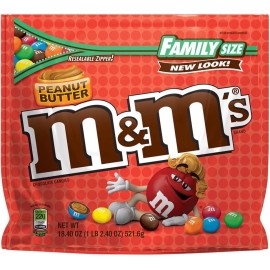 M&M's Peanut Butter Milk Chocolate Candy Family Size 18.4oz