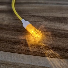 Gebildet 20pcs LED Indicator Light 10mm Energy Saving LED Indicator Light Voltage AC/DC 12-24V Current Square Mounting Hole Size 10mm (Yellow)