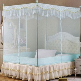 Blue Steel Frame Square Canopy Mosquito Net 150X200cm