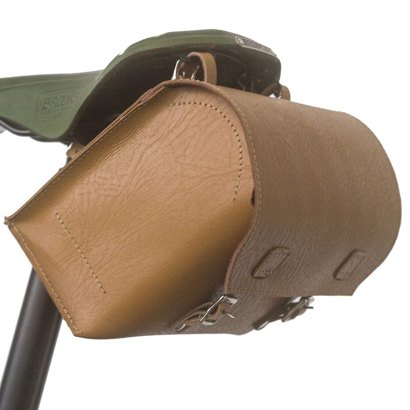 London Craftwork Large Bicycle Bag Genuine Leather Saddle/Handlebar/Frame Bag HONEY
