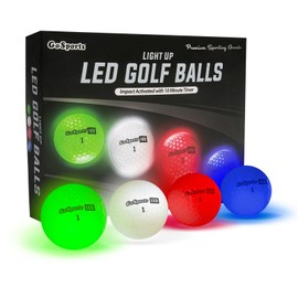 GoSports Light Up LED Golf Balls 12 Pack - Impact Activated with 10 Minute Timer
