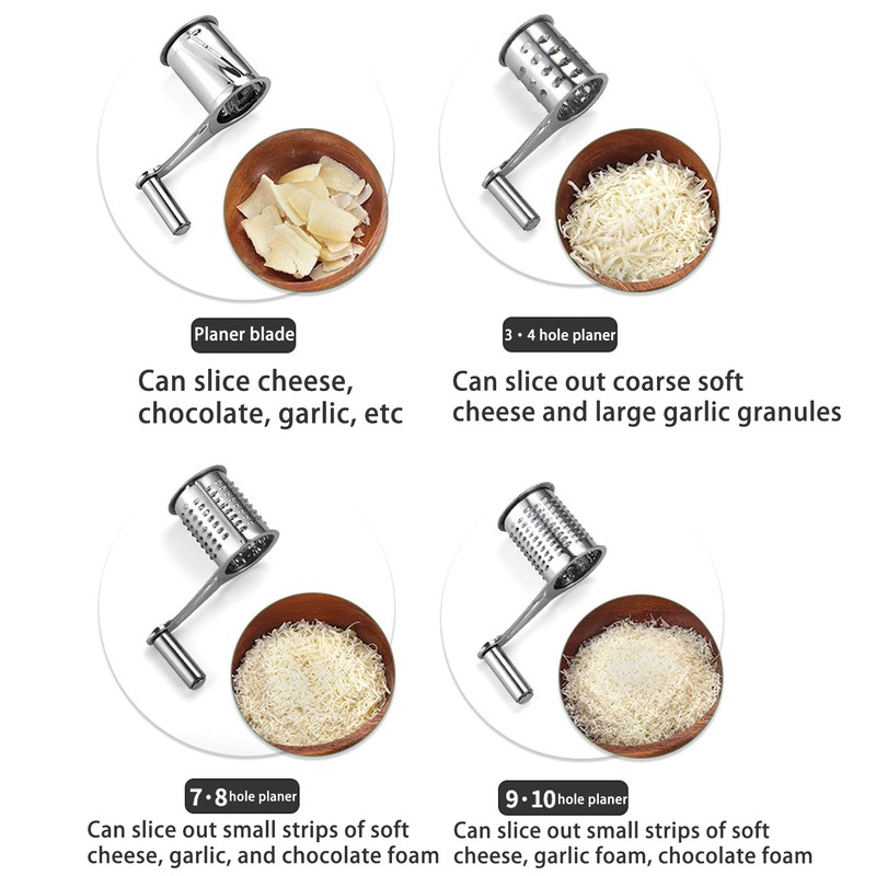 SUQ 4 in 1 Cheese Grater, Stainless Steel, Compact Cheese