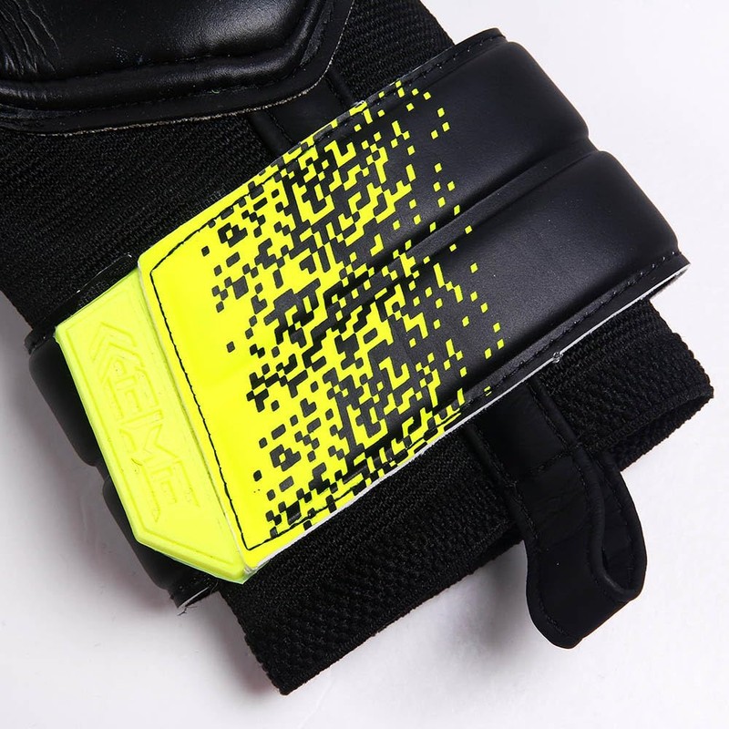 Kelme Vortex Training Goalkeeper Gloves, Black/Neon Yellow, Size 8