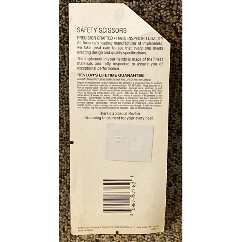 Revlon Vintage Revlon SAFETY SCISSORS 2377 .Made In Brazil