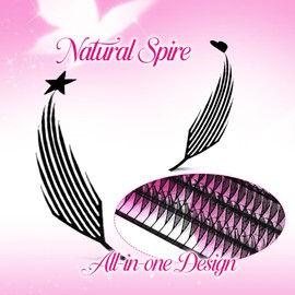 Premade Anime Manga Spire Lashes Extension Comic Spire Professional Volume Lash Artists Wispy Matte Black Lash Extensions (HeartStar-0.07-D-8-15Mix)